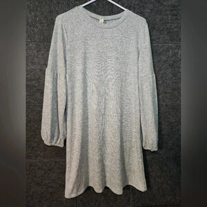Bebop Bubble-Sleeve Long Sleeve Dress Womens Sz XL Casual Gray